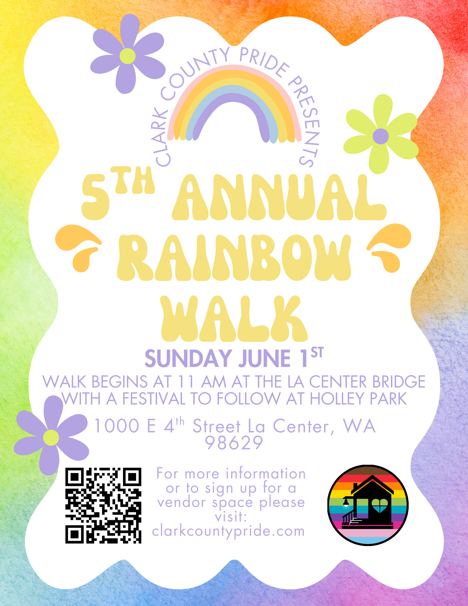 Flyer for Rainbow Walk in La Center, WA